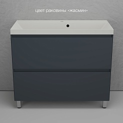 Style Line Тумба под раковину Манхэттен 100 Plus эмаль графит матовая – фотография-9